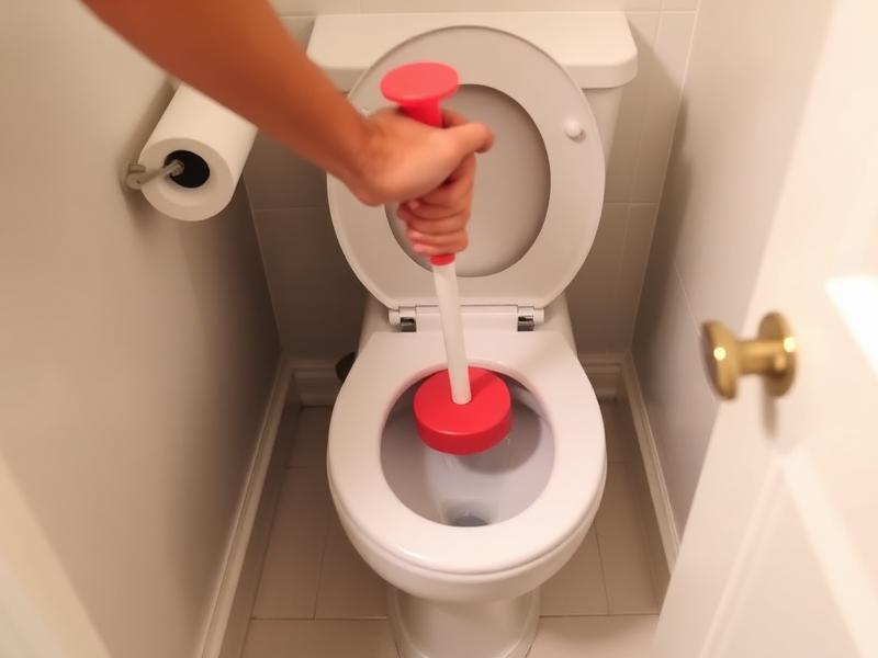Débouchage de toilettes avec ventouse par un particulier