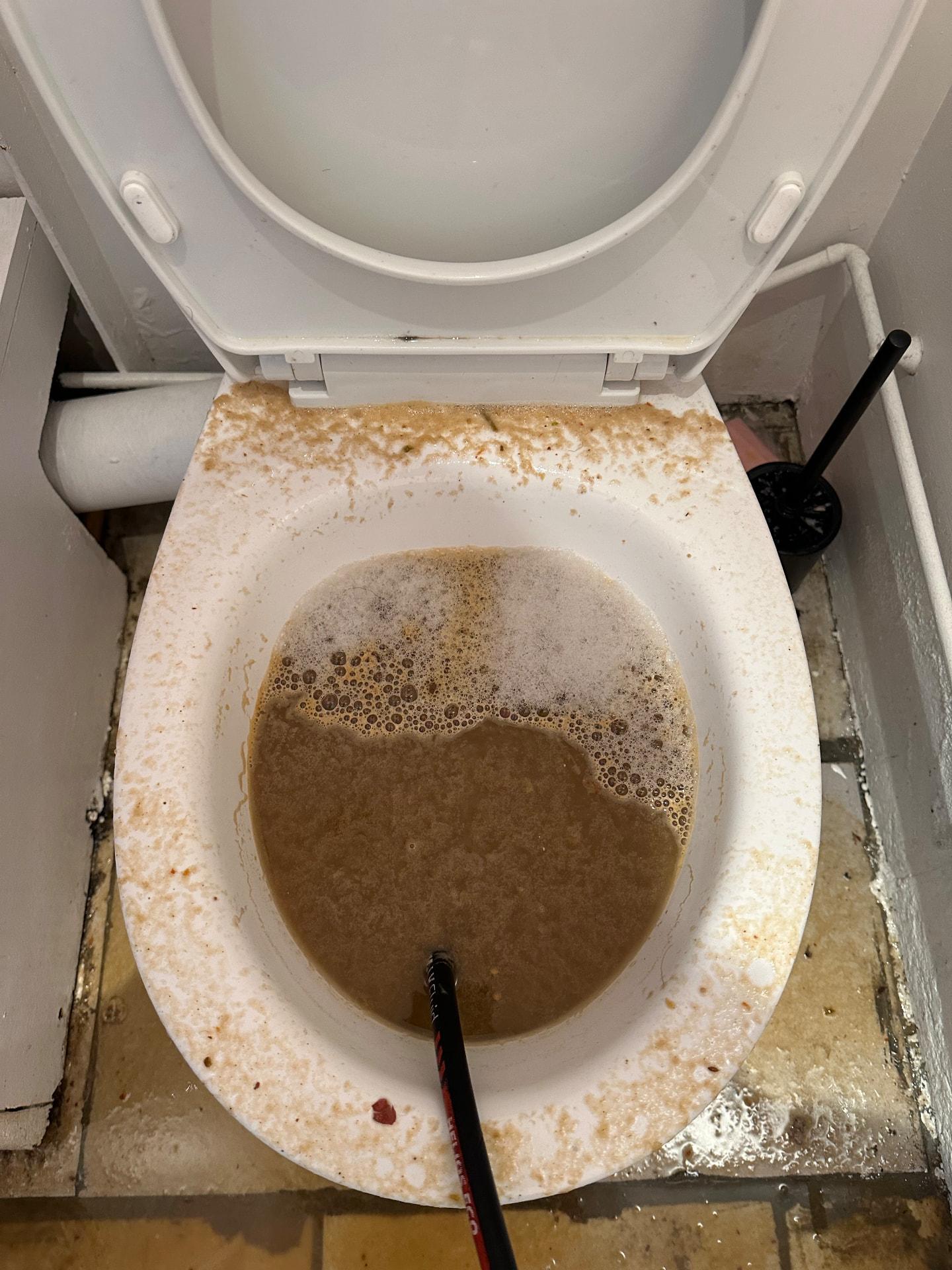 WC totalement engorgé traité au furet haute pression — Aubervilliers
